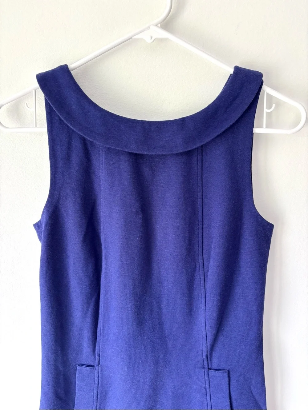 Boden Royal Blue Peter Pan Collared Sheath Mini Dress Preppy Sleeveless